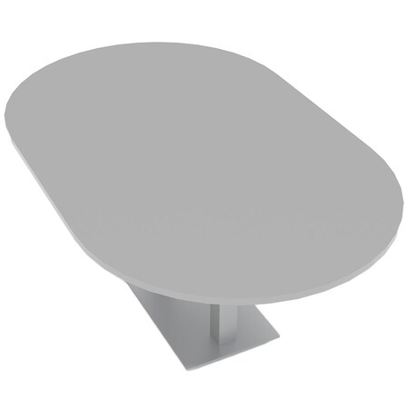 Skutchi Designs Racetrack Shaped 6 Person Conference Room Table, 46" W, 6 ft. L, 29" H, Light Gray HAR-RAC-46X72-DOU-XD01